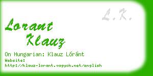 lorant klauz business card